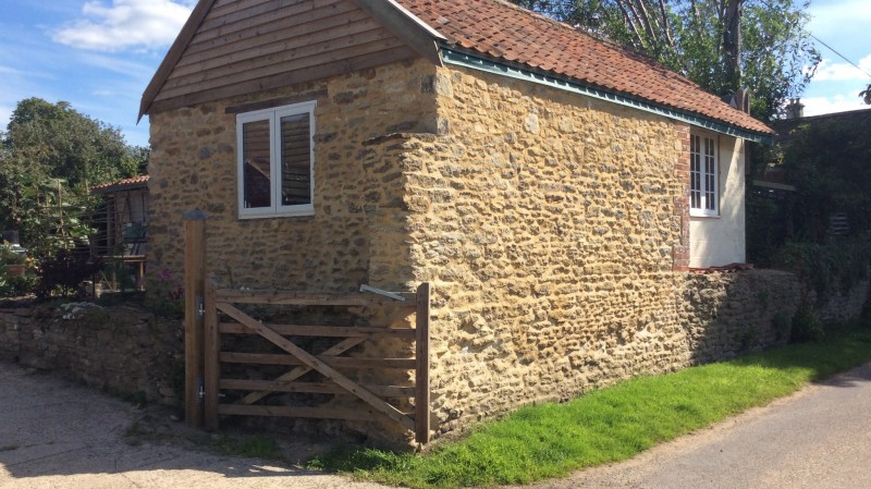Repointed stone building